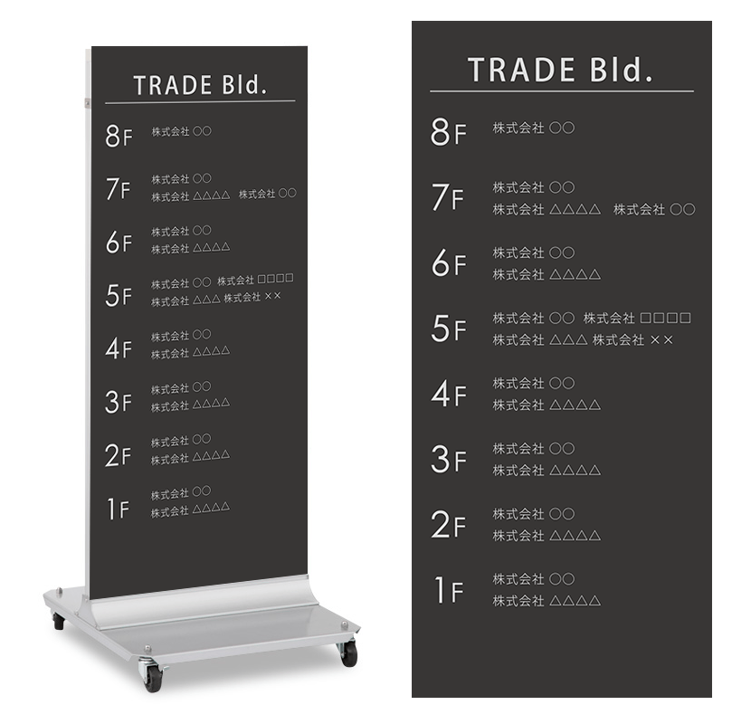 フロア案内用にスタンド看板