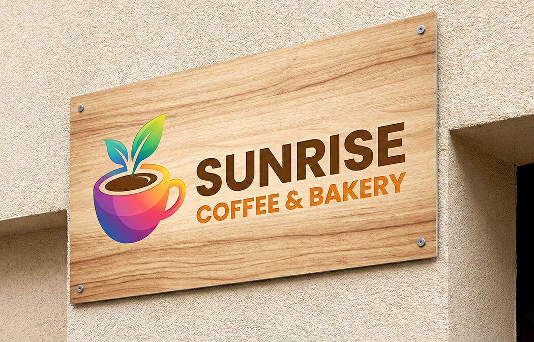 デザイン自由なアルミ複合板の社名看板