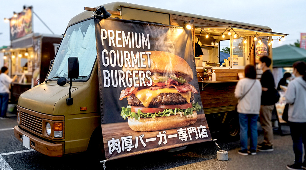 目立つ看板デザイン・キッチンカー看板