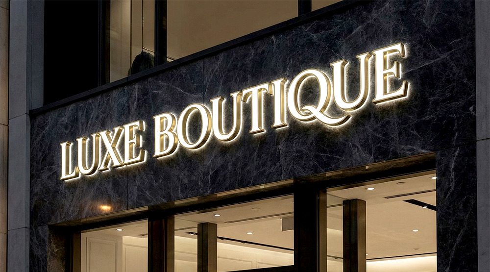 目立つ看板デザイン・カフェのチャンネル文字看板