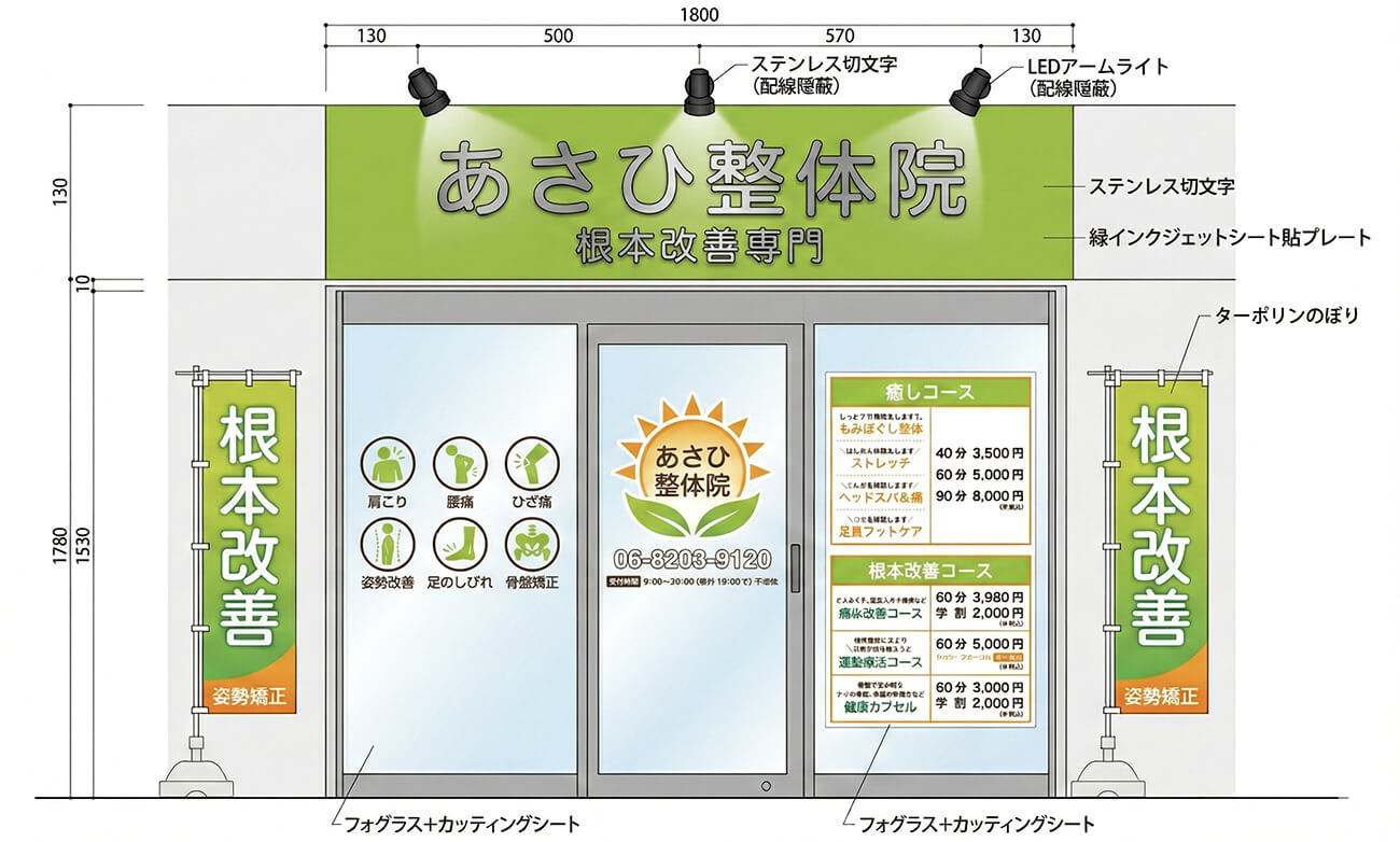 整体院の看板画像01