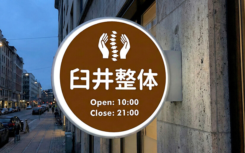 整体院の突き出し看板