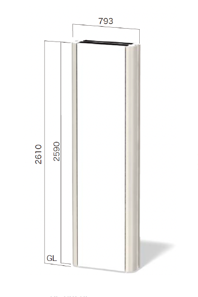 BF-6026F 内照式タワーサイン 表示有効寸法 W584 × H2,590mm 両面