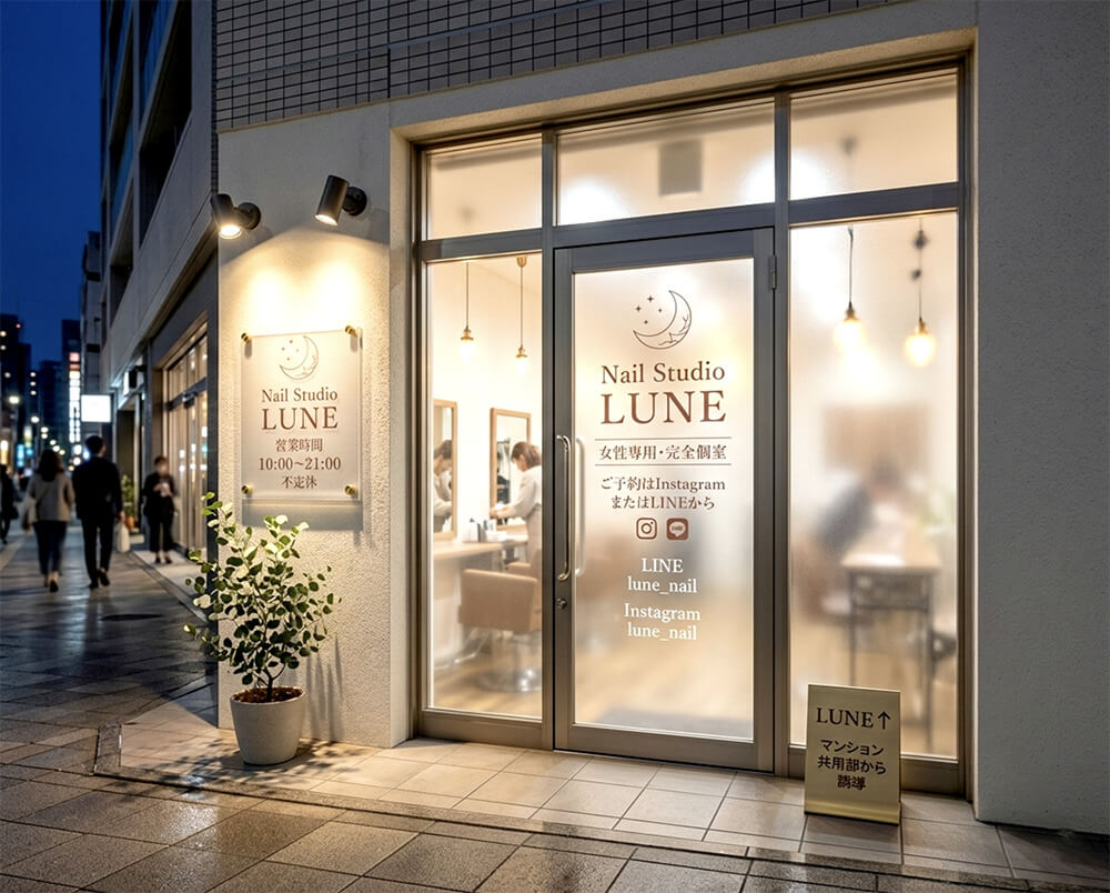 ヘアサロンの看板デザイン事例