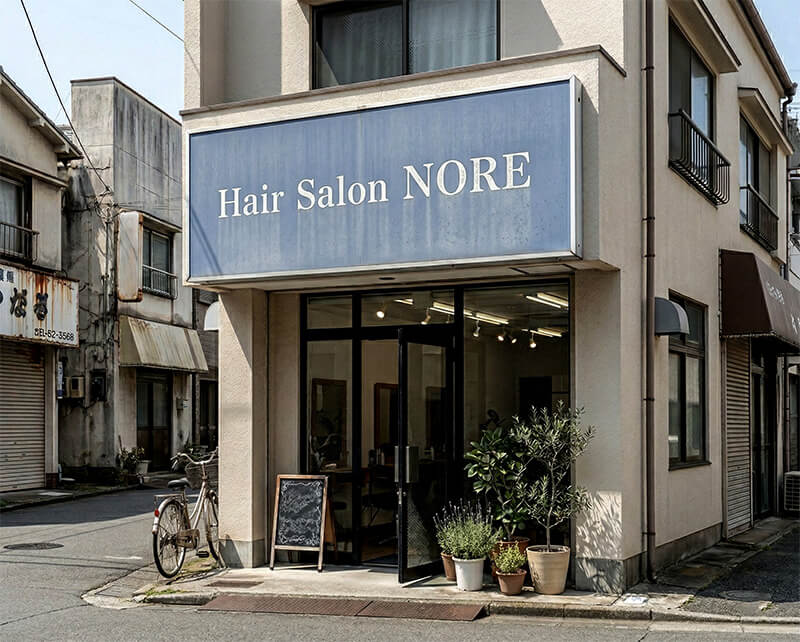 数年で色褪せた美容院看板の耐久性失敗例