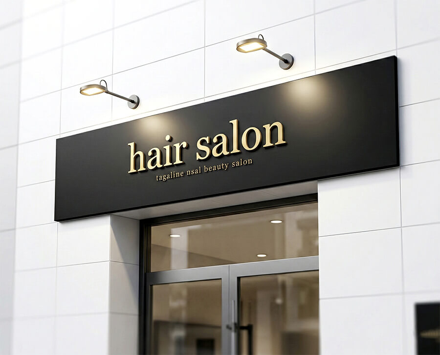 美容院・ヘアサロンのファサード看板製作事例