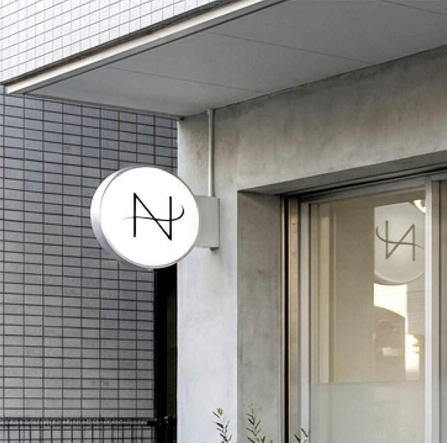 美容院・サロンの突き出し看板（袖看板）製作事例