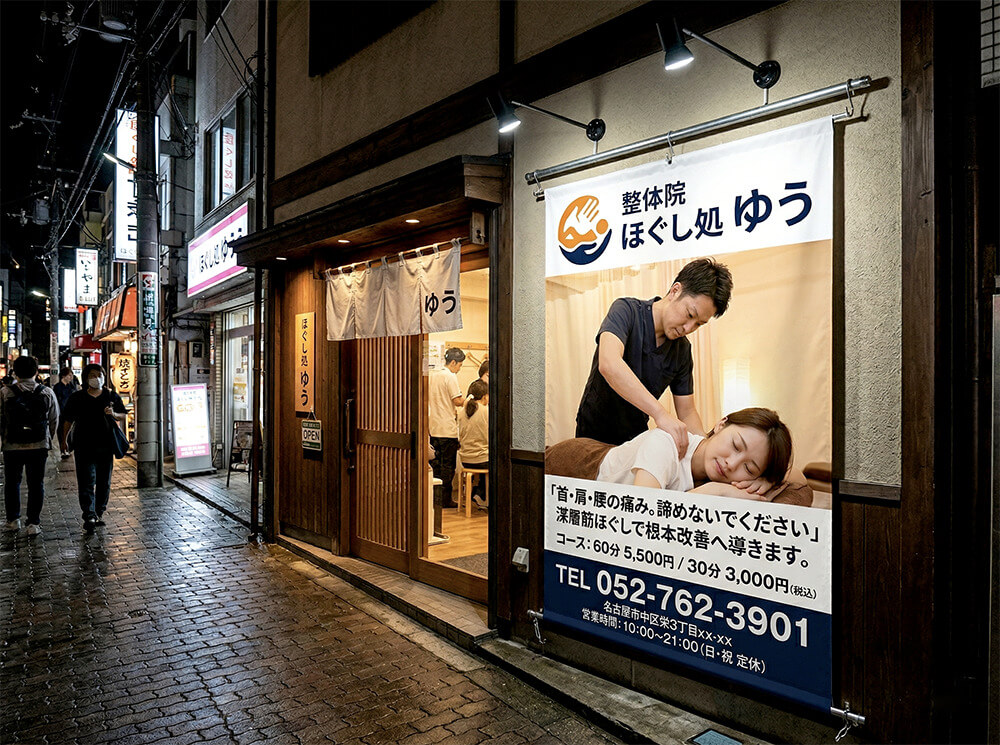 整体院 店頭幕 施工事例