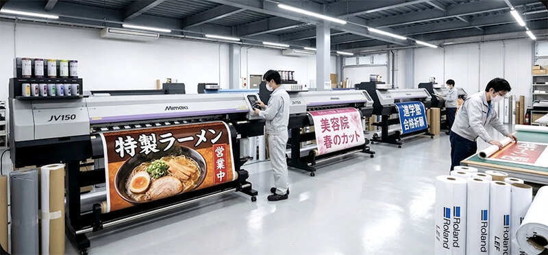 店頭幕 印刷データ持込で素材・印刷のみ