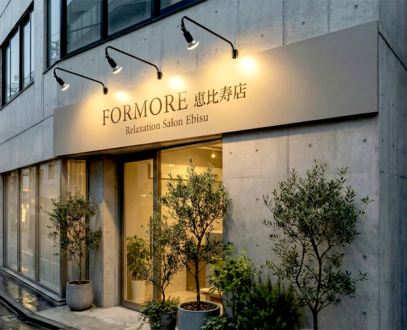 マッサージ店のファサード看板製作事例