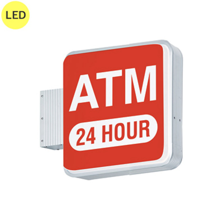 タテヤマアドバンス ADR-1508T-LED 正方形突き出し看板 W450×H450mm 角丸 LED内照式 シルバー