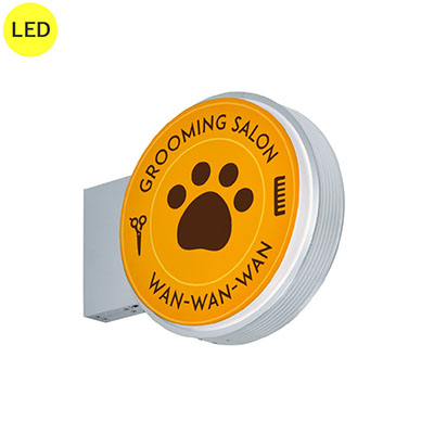 丸型突き出し看板 φ450mm LED内照式 シルバー