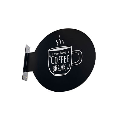 丸型突き出し看板 φ300mm 黒（光らない）