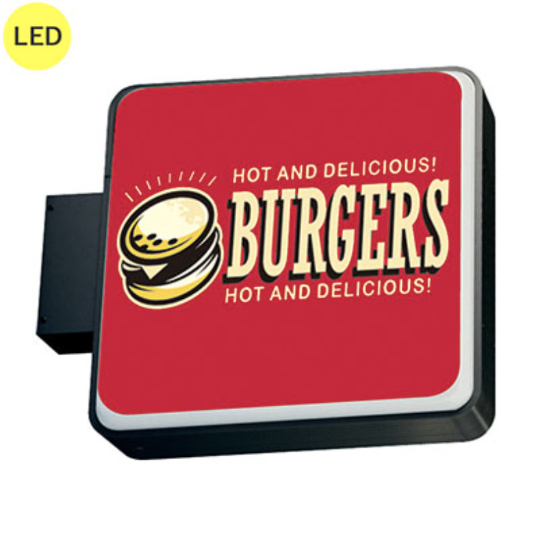 三和サインワークス LLT11-31B 正方形突き出し看板 W630×H630mm 角丸 LED内照式 ブラック