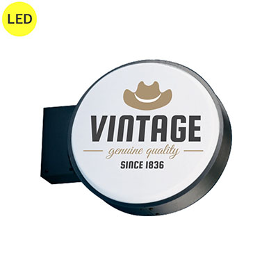 丸型突き出し看板 φ440mm LED内照式 ブラック