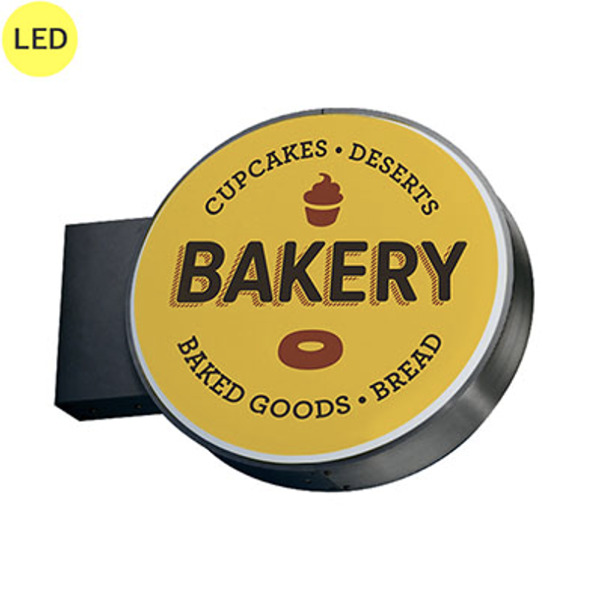 丸型突き出し看板 φ600mm LED内照式 ブラック