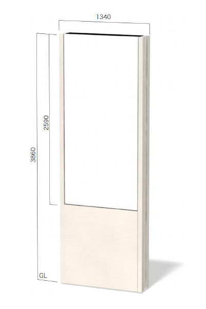 SCP-12040K 内照式タワーサイン 表示有効寸法 W1,184 × H2,590mm 両面