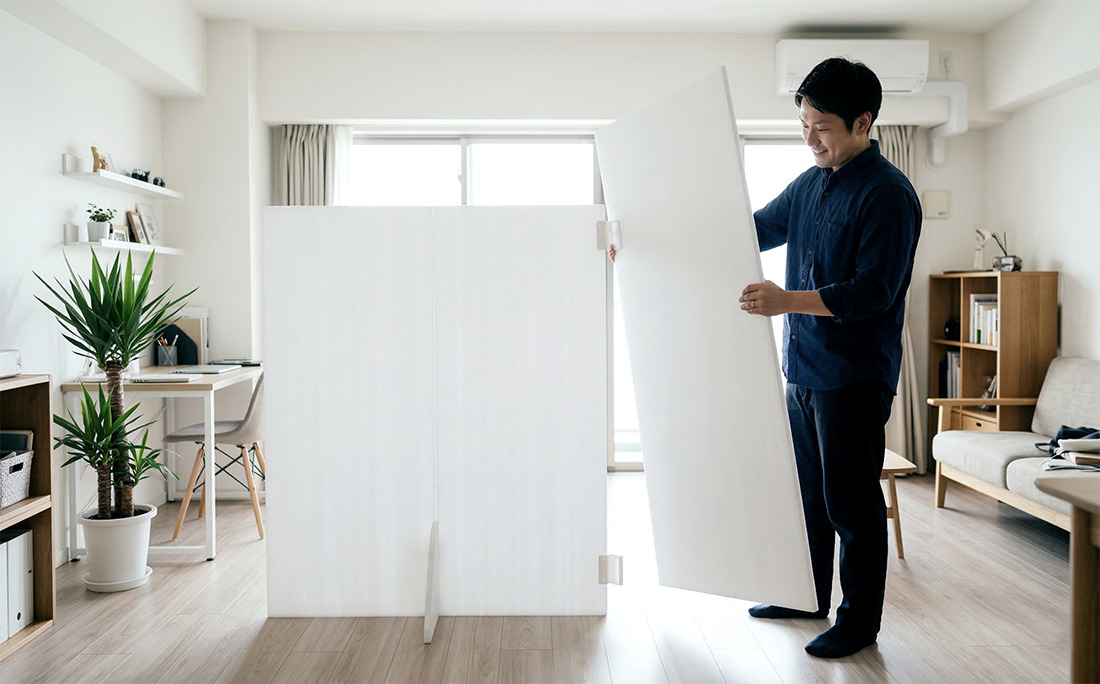 室内DIY・仮設間仕切りに大判スチレンボード活用