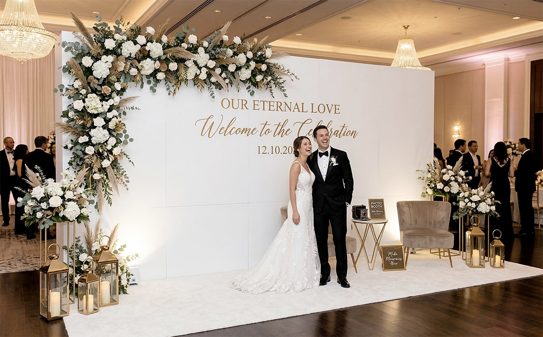 結婚式・SNS撮影スポットの大型背景に3×6スチレンボード