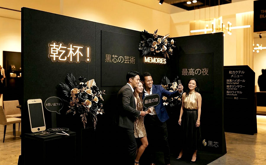 黒スチレンボードを使ったインスタ映えフォトブース背景