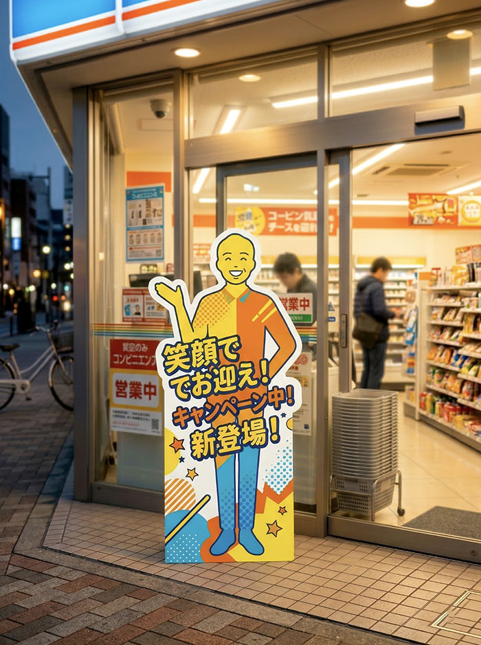 店頭・販促POPに使われる等身大パネル