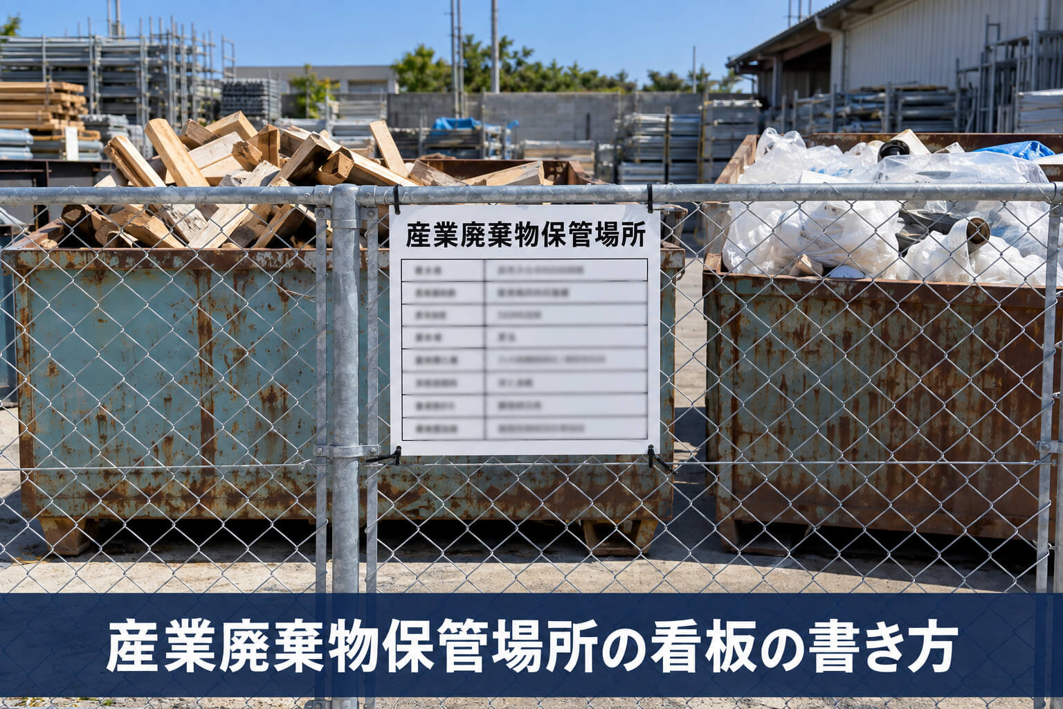 産業廃棄物保管場所の看板の書き方