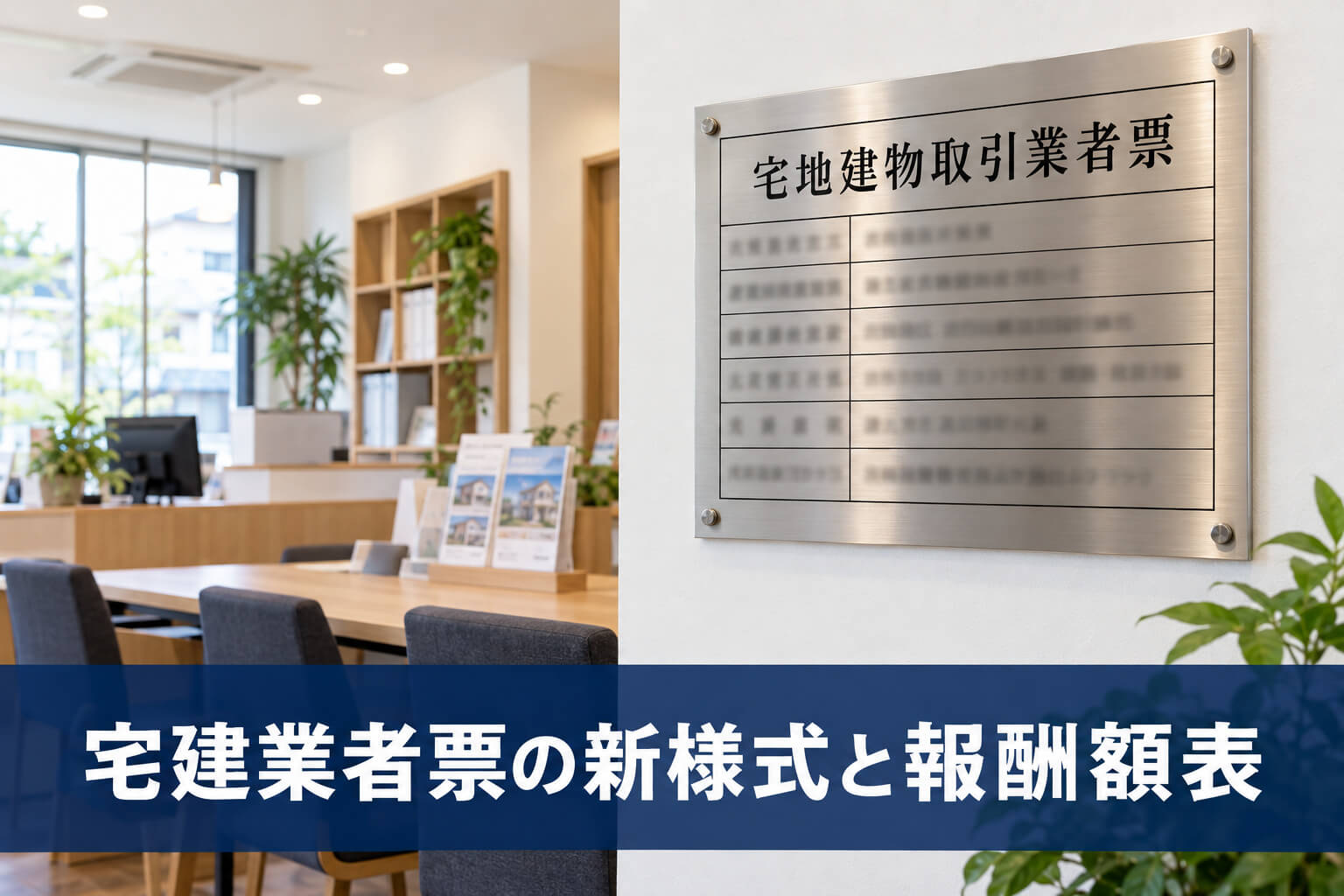 宅建業者表の新様式と報酬額表